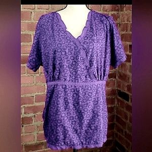 Koi purple medical scrub top size 2X